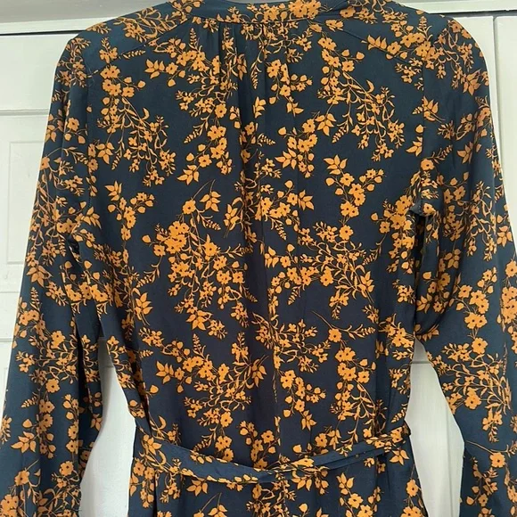 Floral Dress in navy and copper - Picture 5 of 7